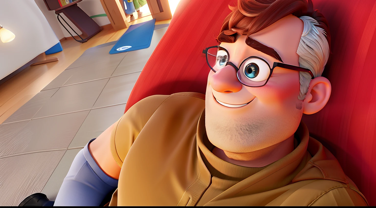 homem estilo disney pixar, alta qualidade, melhor qualidade