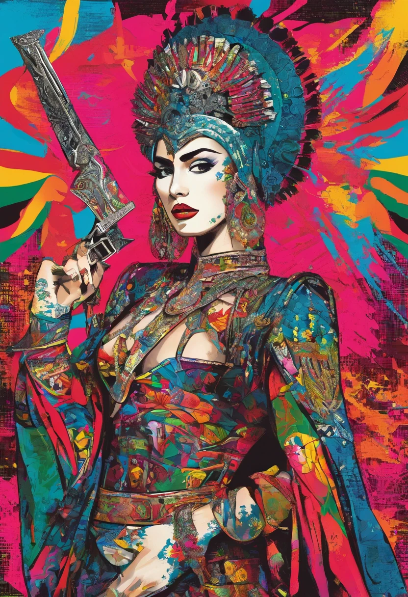 master part, best quality,Maio Karuma, Ascot, Chicote, segurando chicote, jewelries, propriedade,(KBXLL:0.5) A painting of a Hungarian warrior on the rise at the art station, Vestido com roupas punk, detailed hyper-realistic rendering, British gang member, estilo de rua, pose intimidadora, Hungarian Planet, roupas com moda, samurai urbano, bandido, West Slavic features