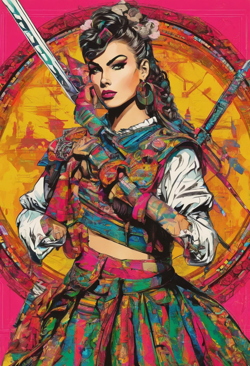 master part, best quality,Maio Karuma, Ascot, Chicote, segurando chicote, jewelries, propriedade,(KBXLL:0.5) A painting of a Hungarian warrior on the rise at the art station, Vestido com roupas punk, detailed hyper-realistic rendering, British gang member, estilo de rua, pose intimidadora, Hungarian Planet, roupas com moda, samurai urbano, bandido, West Slavic features