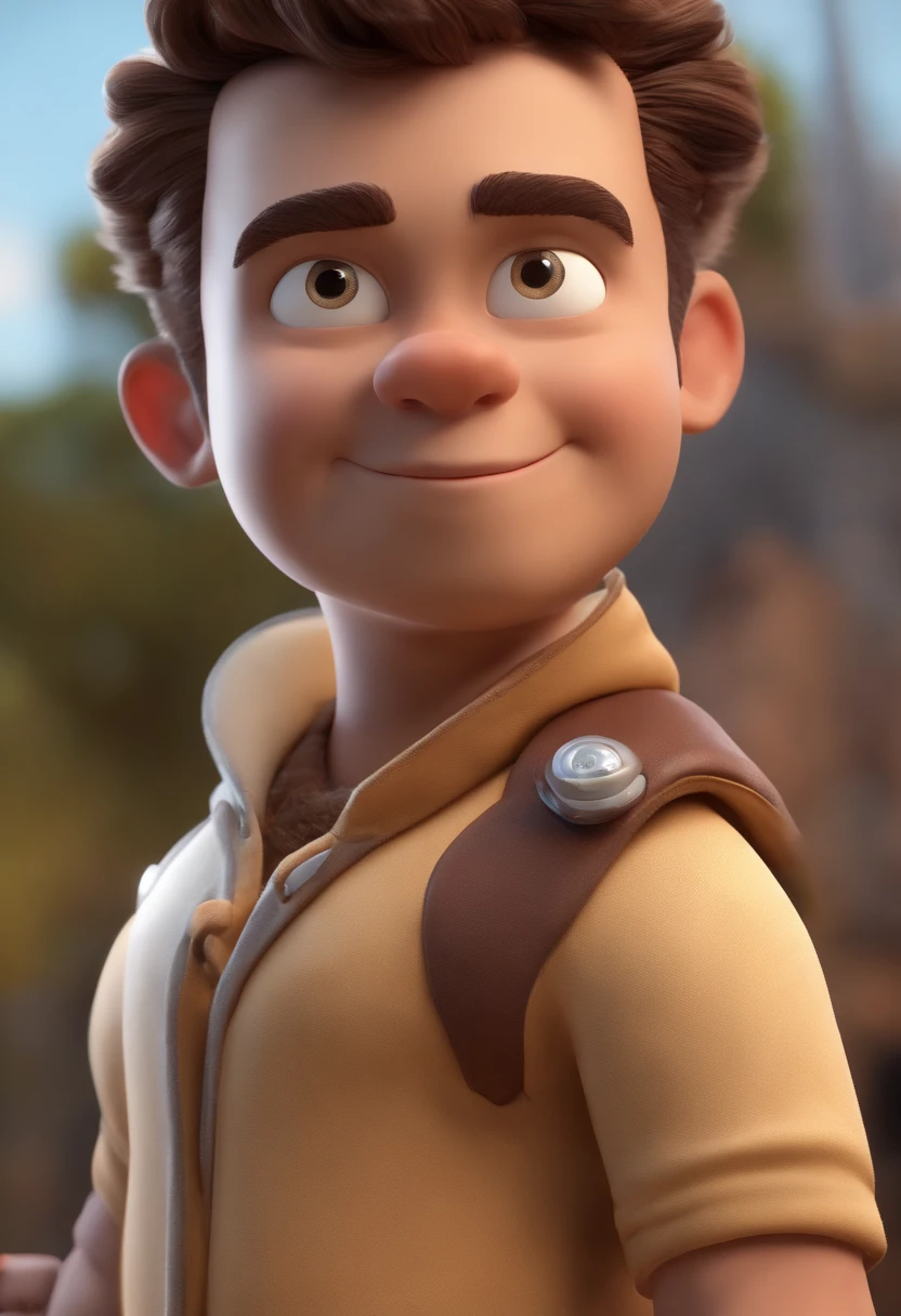 Personagem de desenho animado de um cachorrinho branco, um personagem animado, Caractere estilizado, animation style rendering, 3D estilizado, Arnold Maya render, 3 d render stylized, toon render keyshot, Personagem 3D, Personagem 3D, 3d rendering stylized, 3 d character render, personagem de desenho animado, Personagem de close up, Pose de personagem, (Estilo Pixar) (master part:1.2) (Bokeh) (best quality) (pele detalhada) (textura detalhada) (8k) (argila) (Cinematic lighting) (foco nítido,Senta e vaza a parte superior do corpo