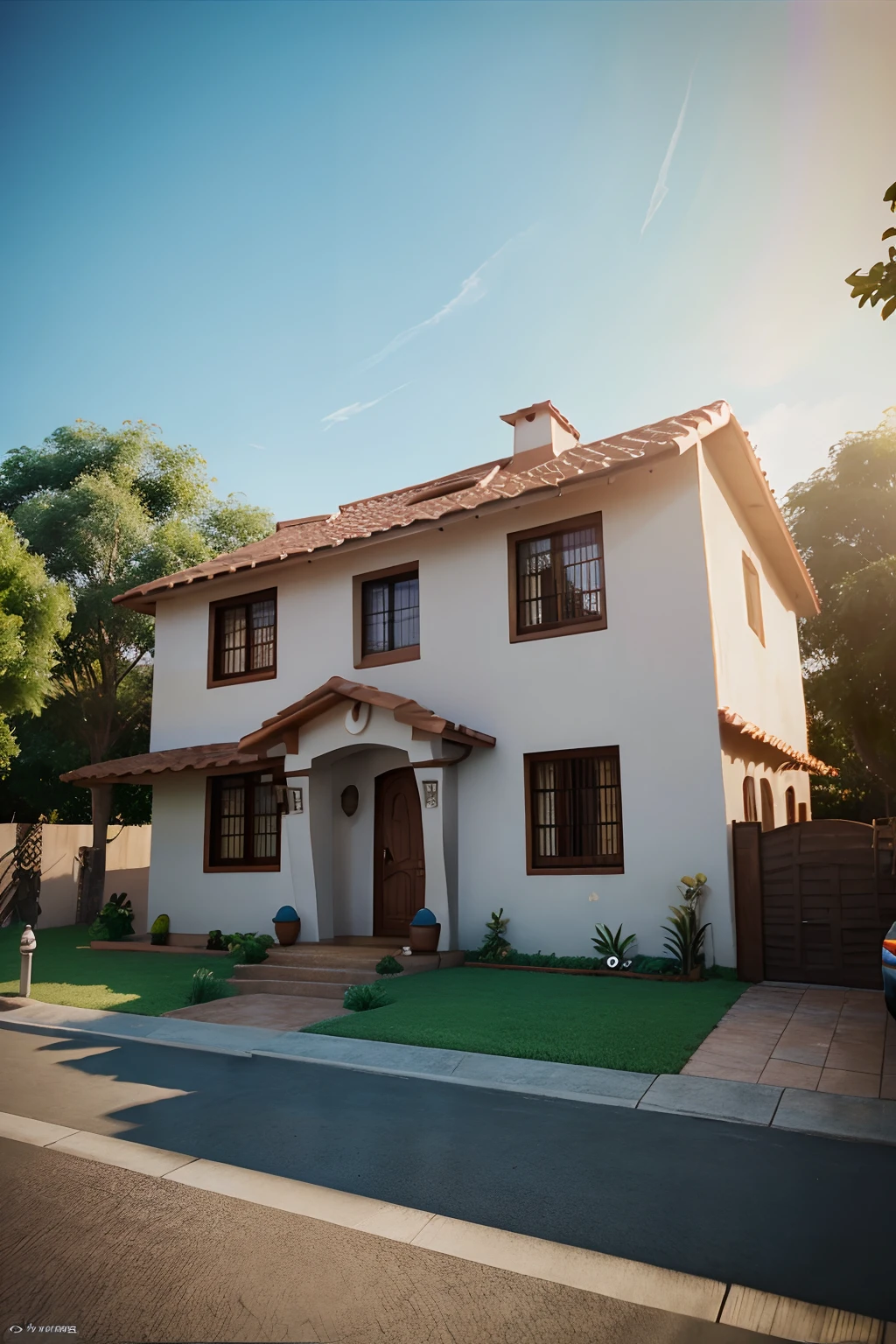 Criar foto de uma casa estilo pixar 3d cartoon