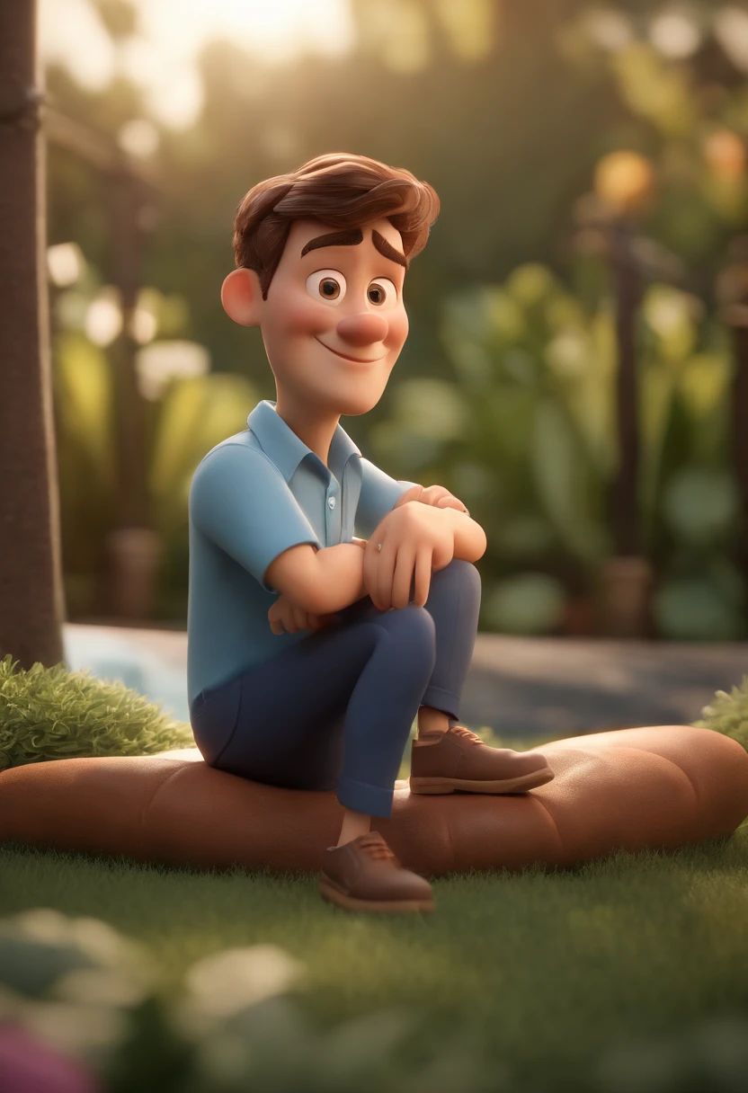 personagem dos desenhos animados de um homem em uma camisa azul, animation character, Caractere estilizado, animation style rendering, 3D estilizado, Arnold Maya render, 3 d render stylized, toon render keyshot, Personagem 3D, Personagem 3D, 3d rendering stylized, 3 d character render, personagem de desenho animado, Personagem de close up, Pose de personagem, (Estilo Pixar) (master part:1.2) (Bokeh) (melhor qualidade) (pele detalhada) (textura detalhada) (8k) (argila) (Cinematic lighting) (foco nítido