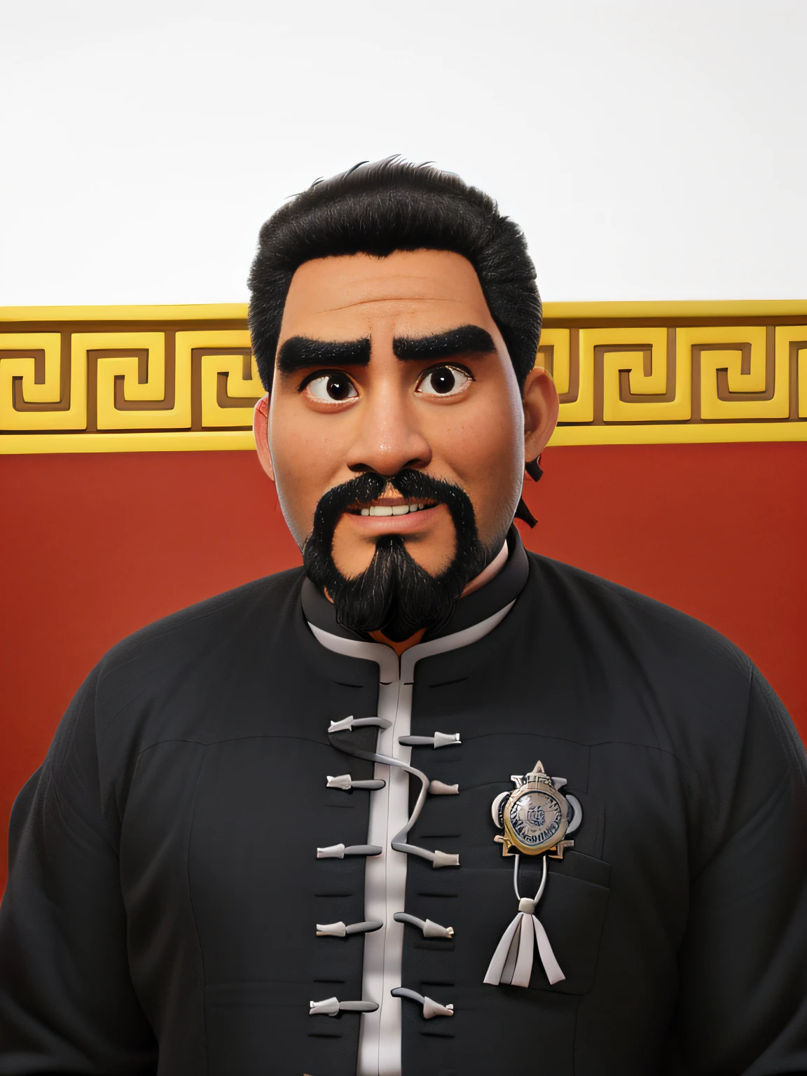 professor de Kung fu com Cavanhaque e barba dando aula pros seus alunos