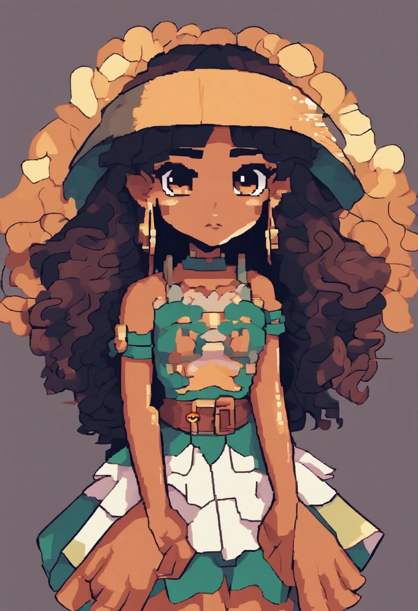 Uma jovem senhora morena de cabelo lisos pretos com a ponto do cabelo loiros e olhos pretos sorridente, arte pixar