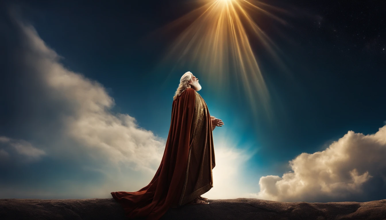Image of King Solomon Ja Old looking up at the sky as if speaking to God