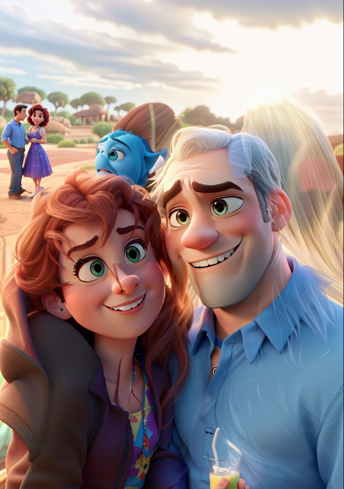 romantic couple, igual aos filmes Disney Pixar