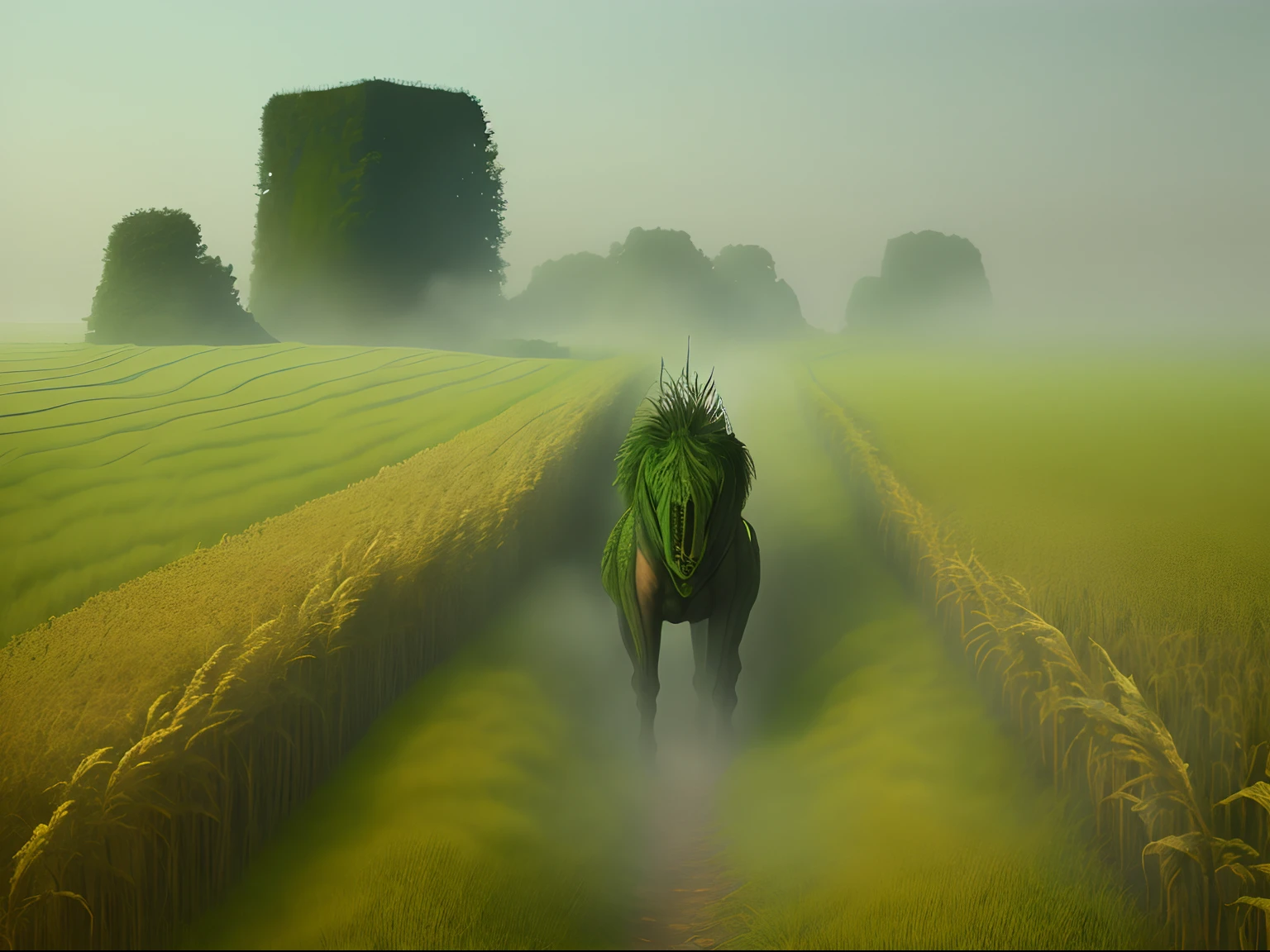 Milharal, green mist, escuro, suspense, terror, milharal, Cornfield Cornfield