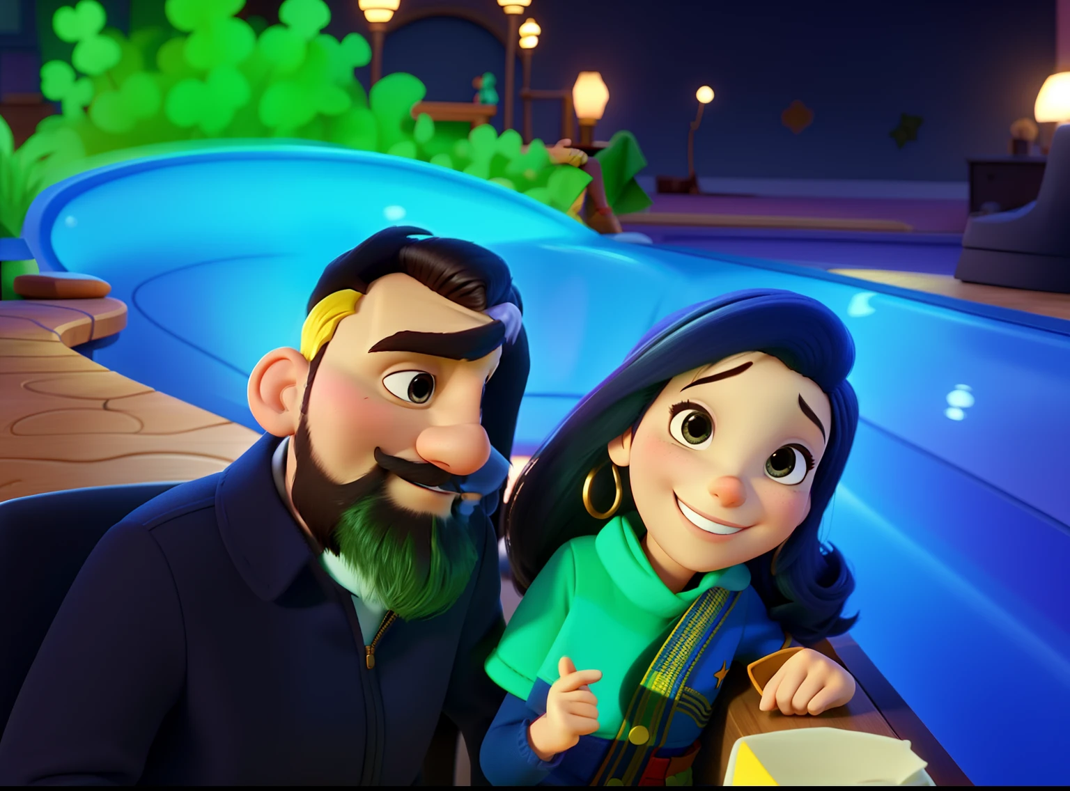 casal homem e mulher no estilo Disney Pixar, alta qualidade, melhor qualidade