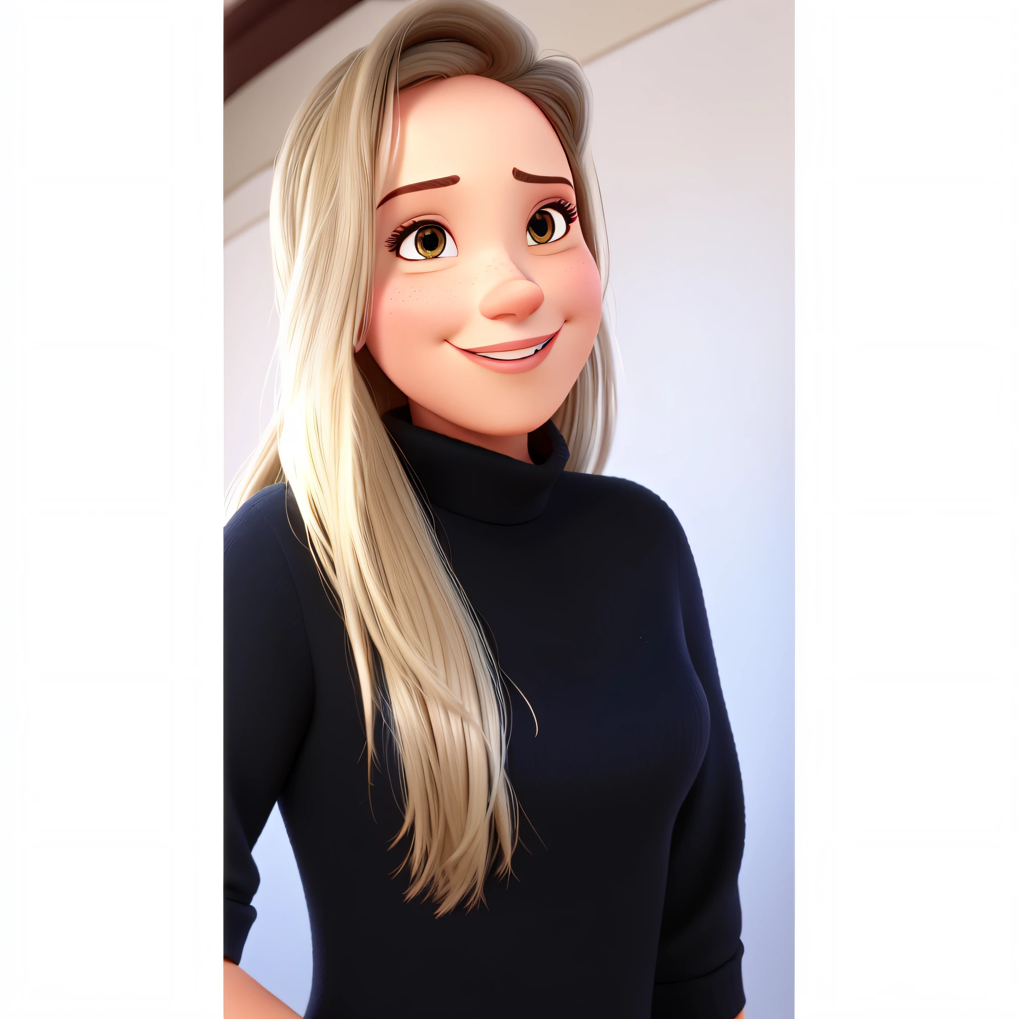blonde woman smiling with white background