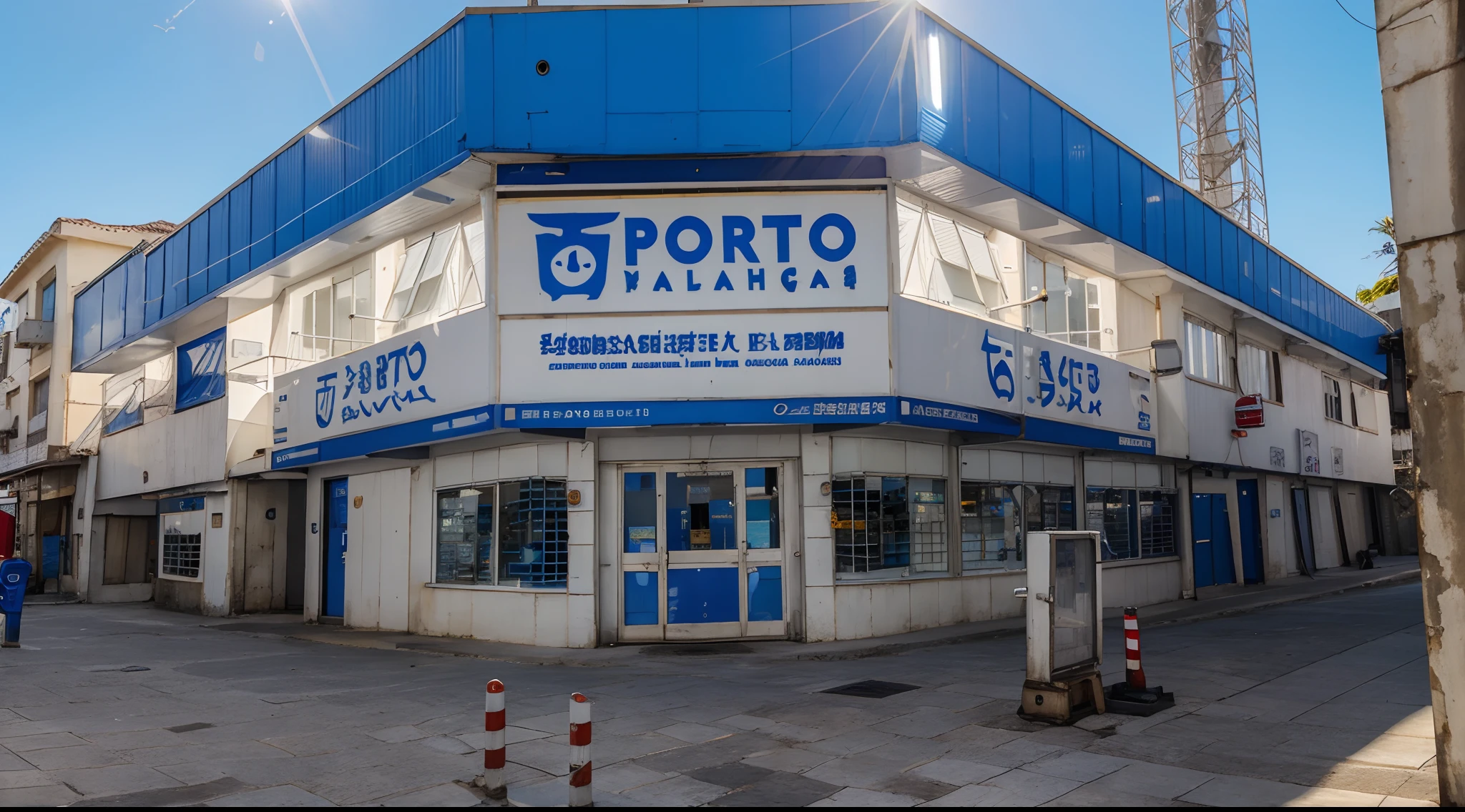 OJA Port White Scales with Blue Sign with Sunshine High Quality Best Quality