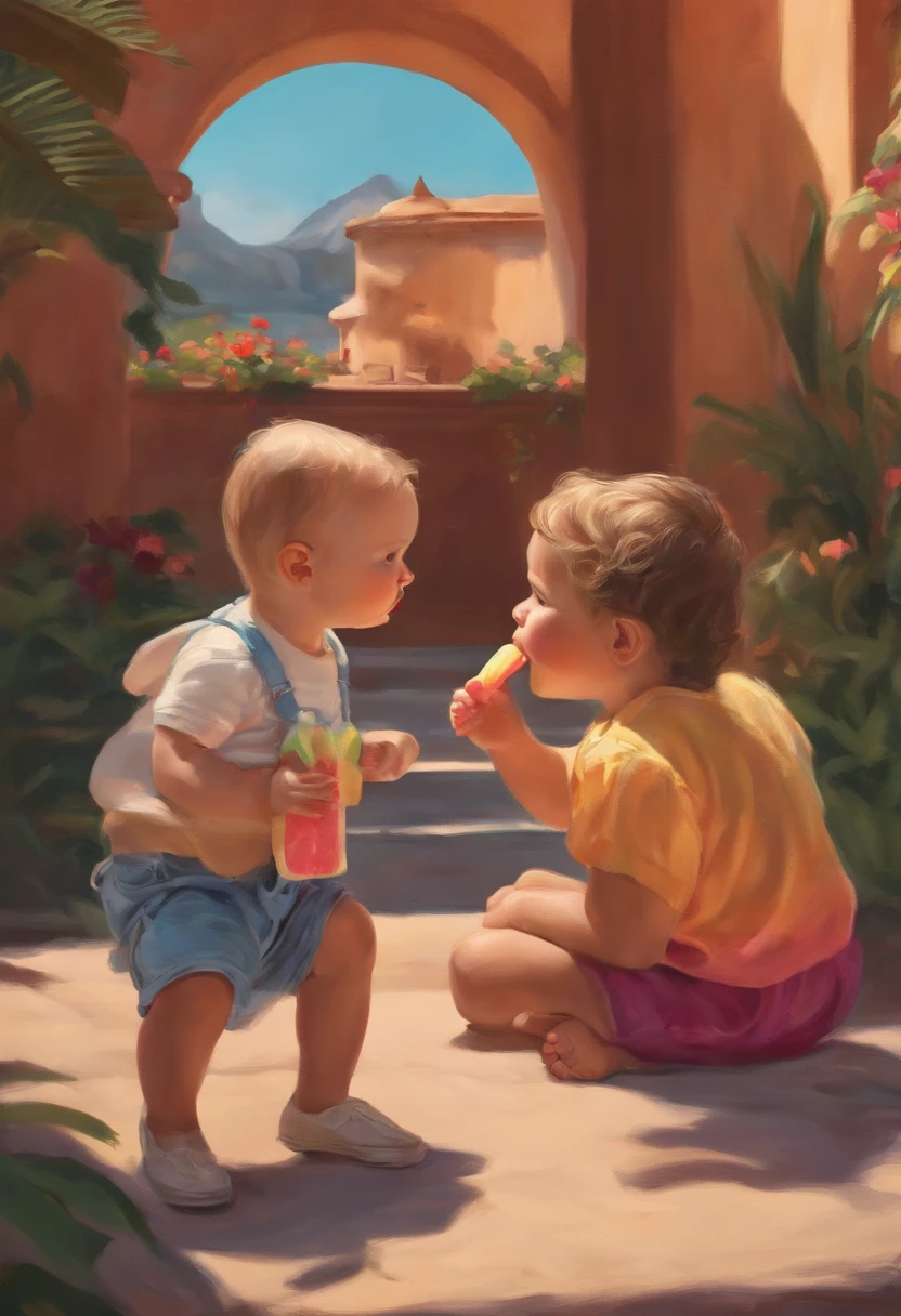 Papa sucking popsicle