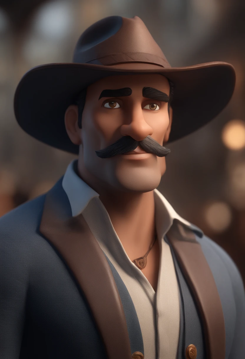 personagem dos desenhos animados de um homem de 35 anos, acima do peso, com barba longa de fios brancos e pretos, cabelo curto bem alinhado e uma camisa social azul, animation character, Caractere estilizado, animation style rendering, 3D estilizado, Arnold Maya render, 3 d render stylized, toon render keyshot, Personagem 3D, Personagem 3D, 3d rendering stylized, 3 d character render, personagem de desenho animado, Personagem de close up, Pose de personagem, (Estilo Pixar) (master part:1.2) (Bokeh) (best quality) (pele detalhada) (textura detalhada) (8k) (argila) (Cinematic lighting) (foco nítido