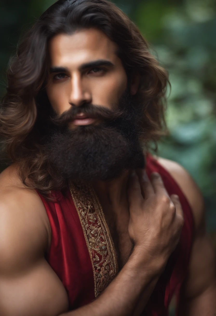 Homem com barba e cabelo estilo topete