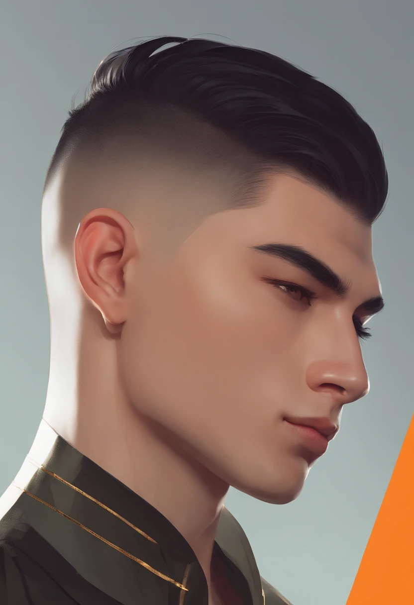 male face with different angles looking, settei sheets, male buzzcut look