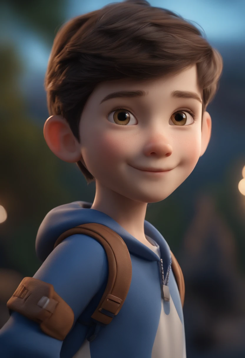 (a happy cute boy,short hair,dark blue cap),wearing a blue shirt,white background,barnet,Pixar style,3D,cartoon,detailed face,asymmetrical,(best quality,4k,8k,highres,masterpiece:1.2),ultra-detailed,(realistic,photorealistic,photo-realistic:1.37),(HDR,UHD,studio lighting,ultra-fine painting,sharp focus,physically-based rendering,extreme detail description,professional,vivid colors,bokeh),portraits,landscape,horror,anime,sci-fi,photography,concept artists,blue tint lighting