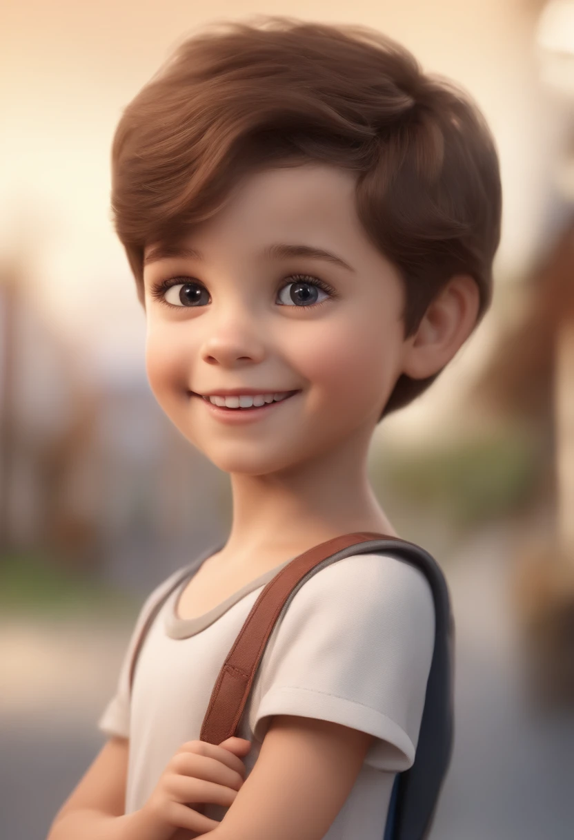 a happy cute standing short hair, vestindo uma fantasia espacial, , fundo branco, barnet, Tom, Estilo Pixar, 3d, desenhos animados, rosto detalhado, asymmetrical 16k, cantando, segurando um microfone, music, cantando, cantar