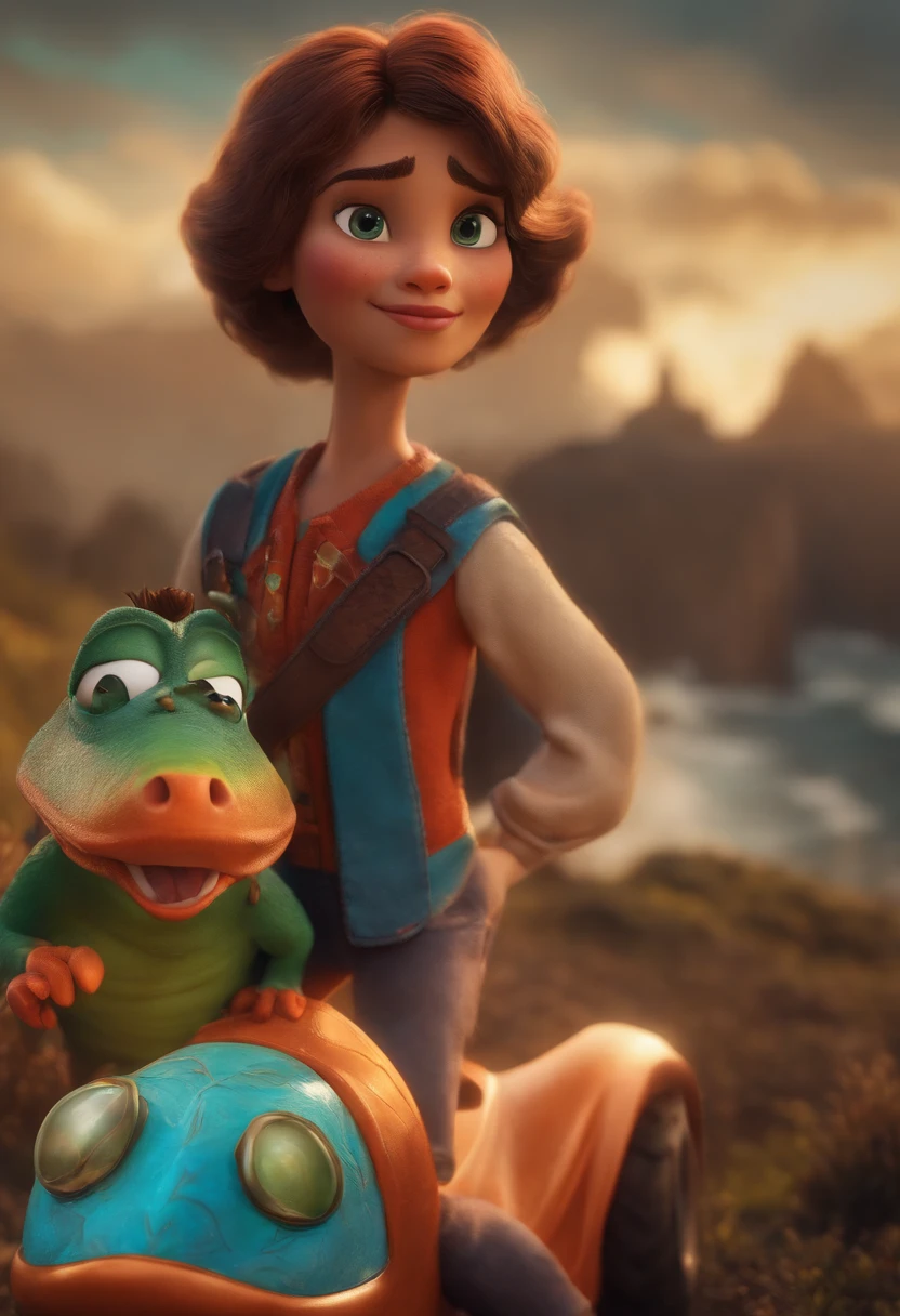 Criar um personagem no estilo pixar dentro de um jaleco. personagem morena