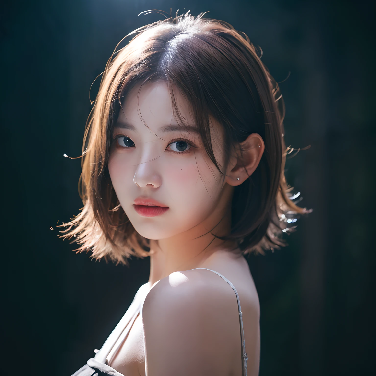 top-quality、masterpiece、超A high resolution、(Photorealsitic:1.5)、Raw foto、1girl in、Unobtrusive、cold light、sexy appearance、shorth hair