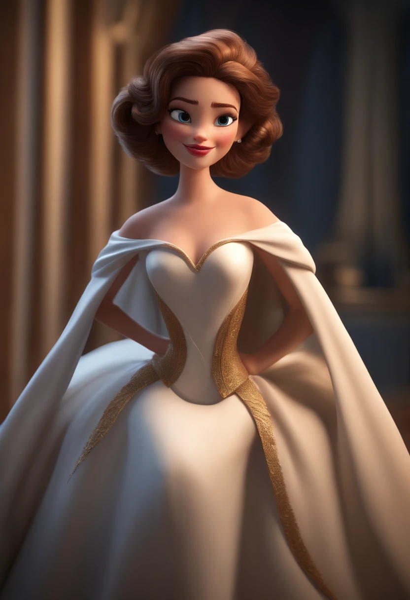 Personagem de desenho animado por Anne Hathaway, um personagem animado, Caractere estilizado, animation style rendering, 3D estilizado, Arnold Maya render, 3 d render stylized, toon render keyshot, Personagem 3D, Personagem 3D, 3d rendering stylized, 3 d character render, personagem de desenho animado, Personagens em close-up, Pose do personagem, (Estilo Pixar) (Master Parts:1.2) (Bokeh) (best quality) (skins detalhadas) (textura do detalhe) (8k) (argila) (Cinematic lighting) (foco nítido