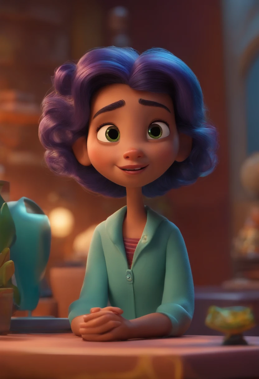 Um arquiteto de sonhos futurista, mas realista, inspired by Pixar animation, de perto. The character takes center stage with captivating facial expressions, oferecendo um toque de irrealidade.