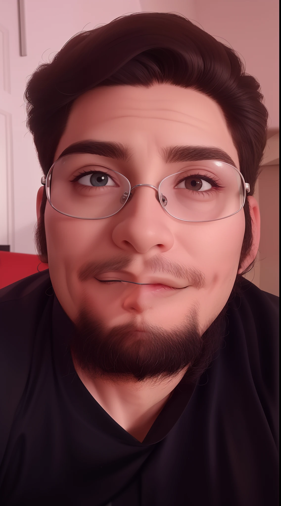 Um homem de 30 anos, com cabelos castanhos curtos,face de diamante, olhar rigoroso, e olhos castanhos, Wearing white white shirt with tie and glasses.
