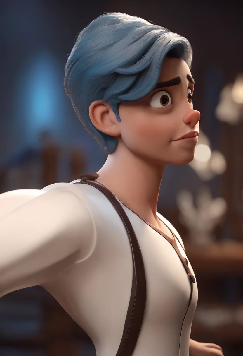 personagem dos desenhos animados de um homem careca e uma camisa azul, animation character, Caractere estilizado, animation style rendering, 3D estilizado, Arnold Maya render, 3 d render stylized, toon render keyshot, Personagem 3D, Personagem 3D, 3d rendering stylized, 3 d character render, personagem de desenho animado, Personagem de close up, Pose de personagem, (Estilo Pixar) (master part:1.2) (Bokeh) (best quality) (pele detalhada) (textura detalhada) (8k) (argila) (Cinematic lighting) (foco nítido