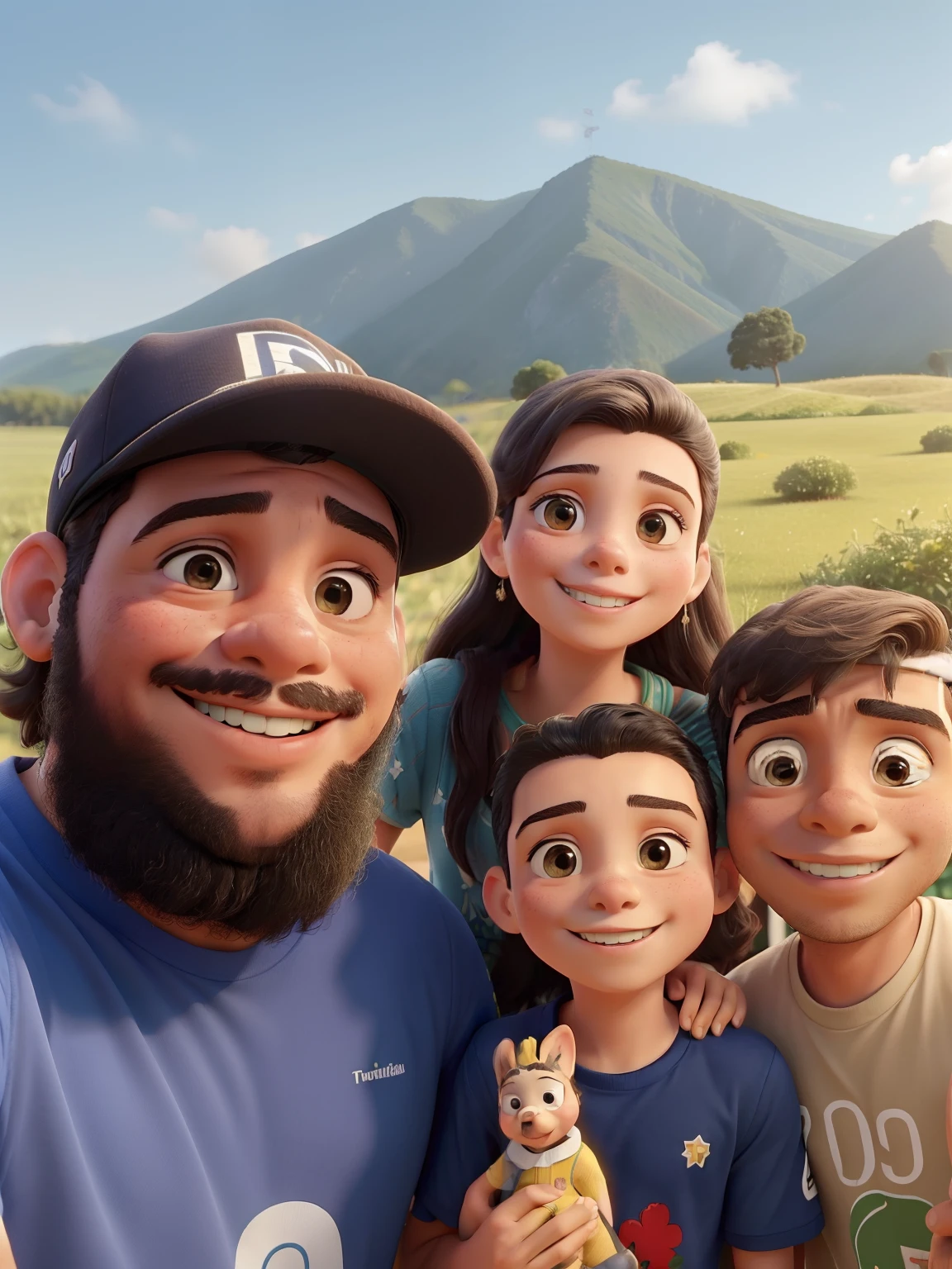 there are three people that are posing for a picture together, dois meninos, um homem, uma mulher, david rios ferreira, Directed by: Nandor Soldier, Ronaldo Luis Nazario da Lima, Phenomenon Ronaldo Nazario, caio santos, Malika Favre, andrea rocha, com montanhas ao fundo, Happy family, Ronaldo Nazario, Postagem 4k, 4 k post, Directed by: Luis Miranda