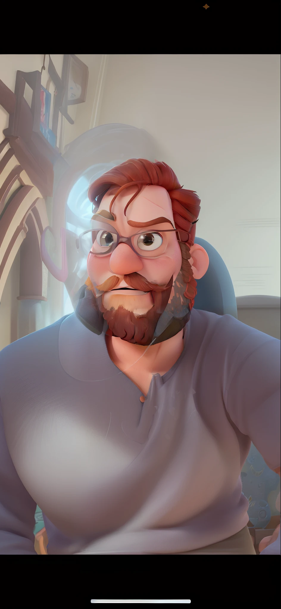 Um homem moreno de barba estilo disney pixar,alta qualidade,melhor qualidade