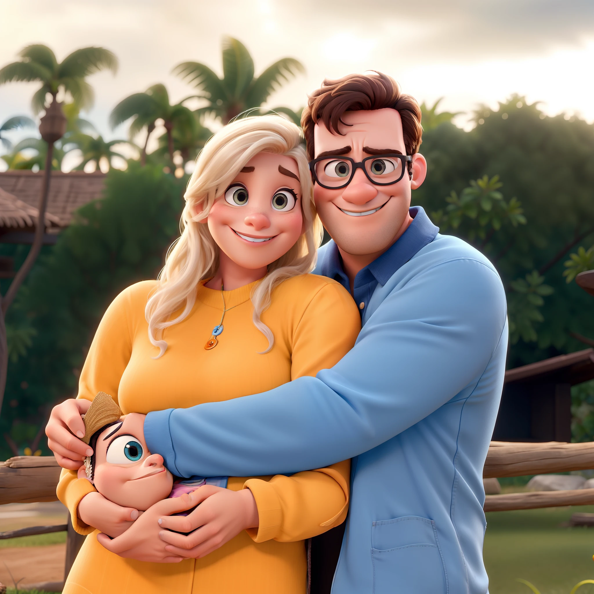 um homem e uma mulher estilo Disney Pixar, alta qualidade, melhor qualidade