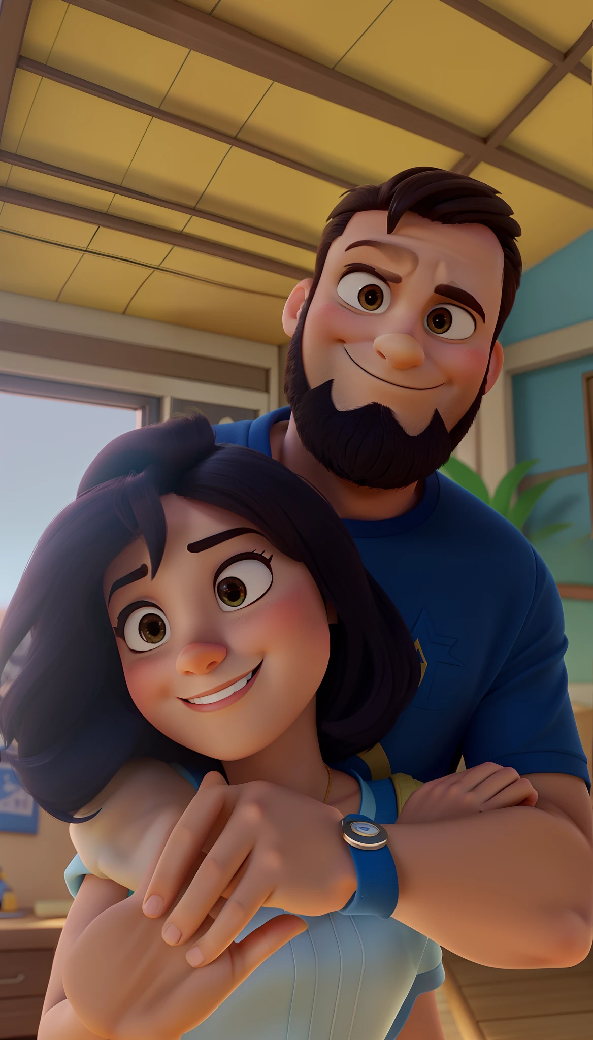 casal homem e mulher no estilo Disney Pixar, alta qualidade, melhor qualidade