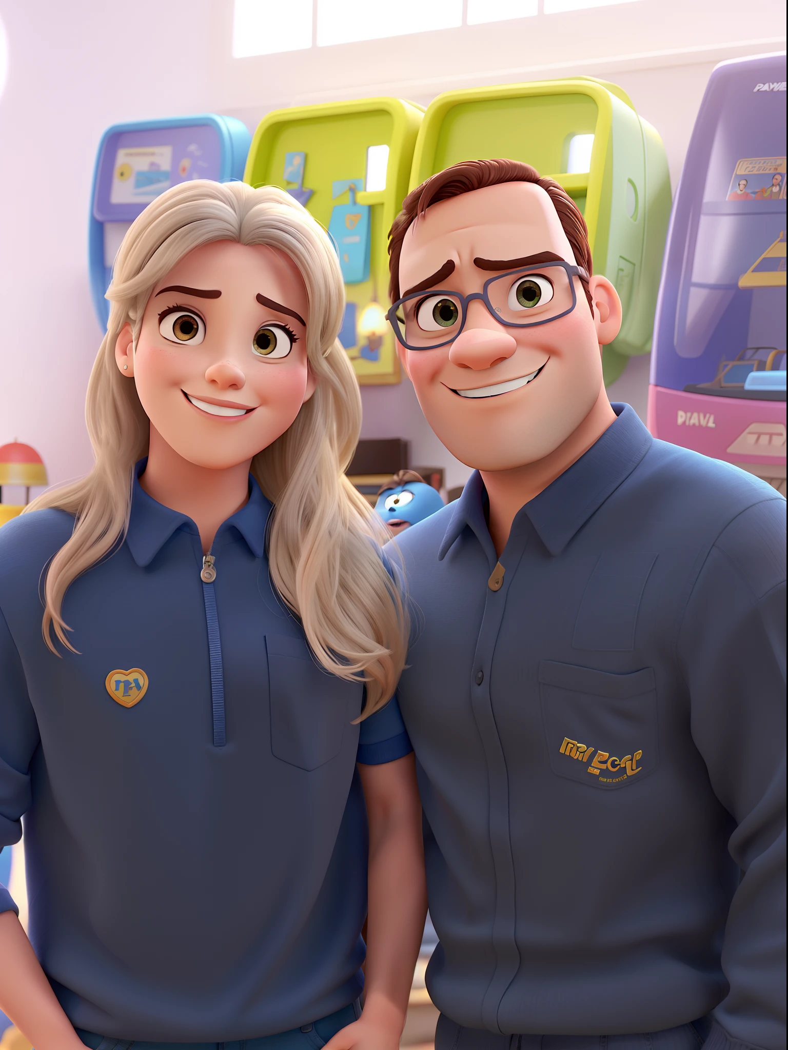 casal homem e mulher no estilo Disney Pixar, alta qualidade, melhor qualidade