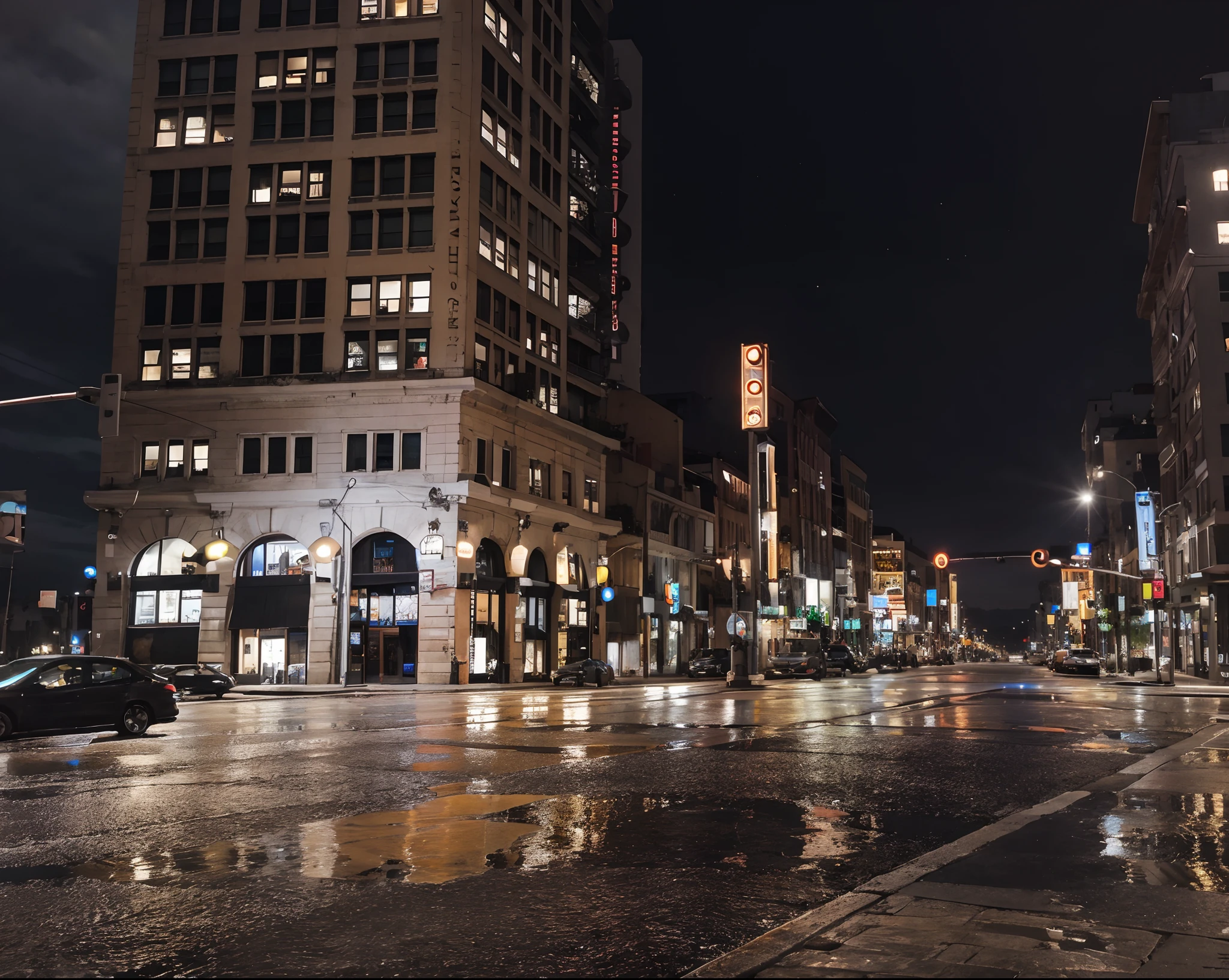 Real city at night