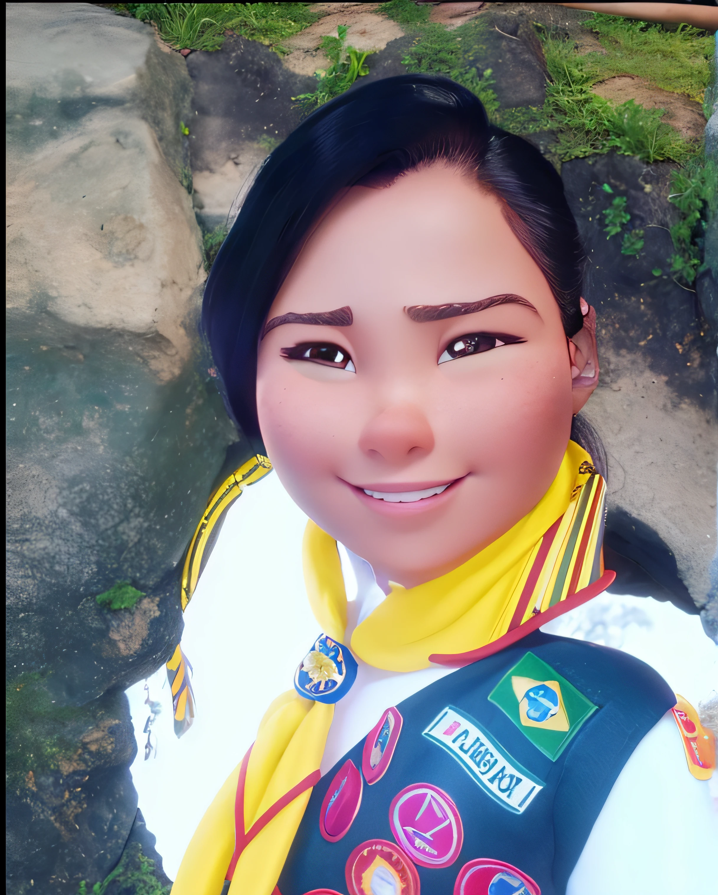 Mulher morena estilho disney pixar, alta qualidade, melhor qualidade