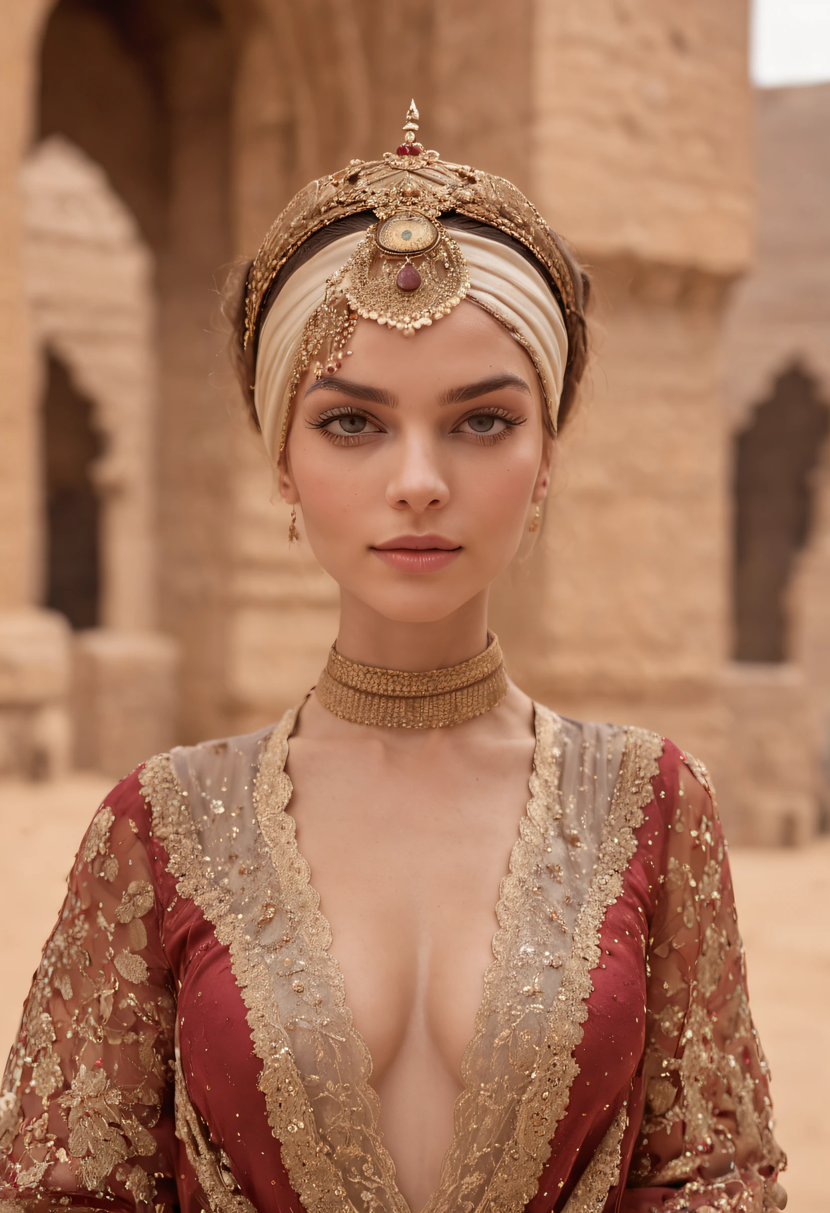 A girl instagram influencer in front the Giza Pyramds