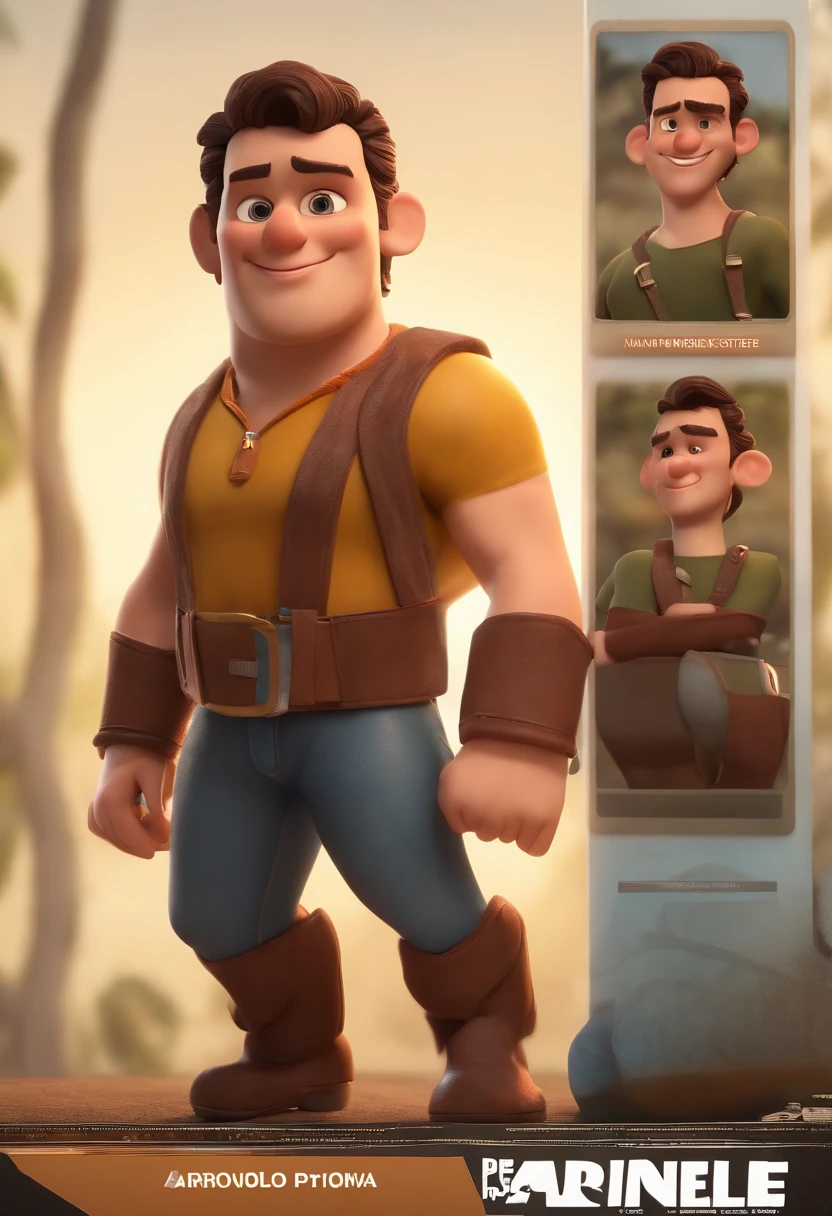 personagem dos desenhos animados de um homem gordinho de cabelos bem curtos, quase careca, de barba, de camiseta preta, Blue pants and a professional camera in hand, animation character, Caractere estilizado, animation style rendering, 3D estilizado, Arnold Maya render, 3 d render stylized, toon render keyshot, Personagem 3D, Personagem 3D, 3d rendering stylized, 3 d character render, personagem de desenho animado, Personagem de close up, Pose de personagem,  (Estilo Pixar) (master part:1.2) (Bokeh) (best quality) (pele detalhada) (textura detalhada) (8k) (argila) (Cinematic lighting) (foco nítido