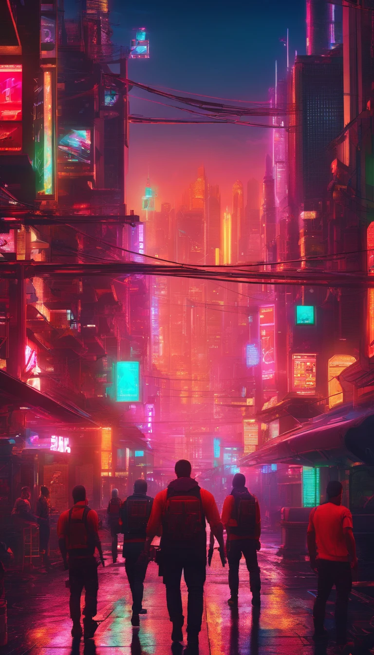 Cidade do futuro, Men Building Robots Parts Of Fallen Wires, High resolution 4K,
