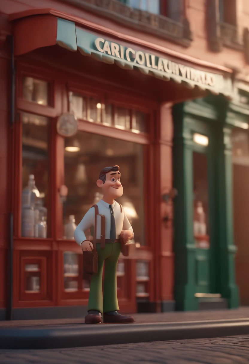 Cartoon character of a pharmacy in the city center with red façade with the name of pharmacy low price, animation character, Caractere estilizado, animation style rendering, 3D estilizado, Arnold Maya render, 3 d render stylized, toon render keyshot, Personagem 3D, Personagem 3D, 3d rendering stylized, 3 d character render, personagem de desenho animado, Personagem de close up, Pose de personagem, (Estilo Pixar) (master part:1.2) (Bokeh) (melhor qualidade) (pele detalhada) (textura detalhada) (8k) (argila) (Cinematic lighting) (foco nítido