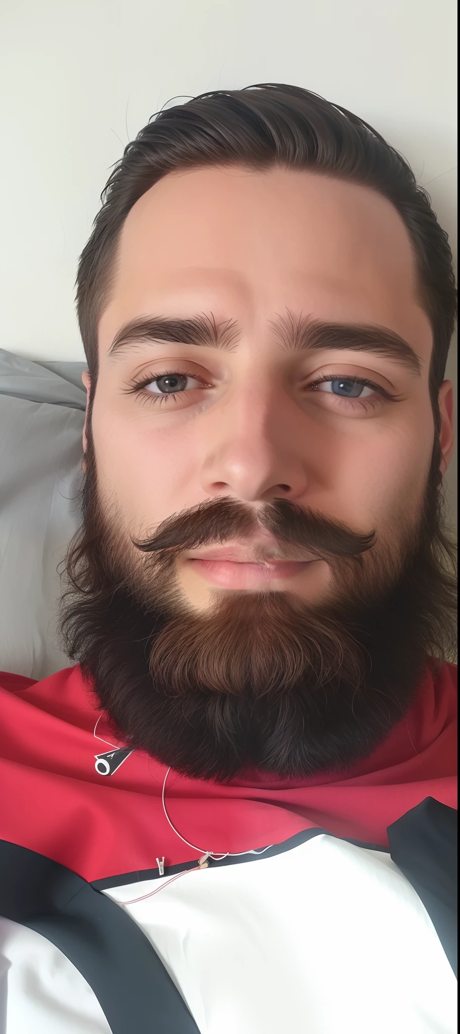 there is a man with a beard laying on a bed, 3 2 anos, Homem de 4 0 anos, 3 6 anos, barba cheia, 38 anos, (38 anos), cara com barba, 2 9 anos, 2 8 anos, cerca de 3 5 anos, 2 7 anos