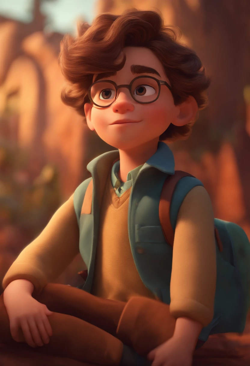Image of a boy for a story in a YouTube video in Pixar format, He's the little allabester, He's the class leader, He's outgoing, Playful and gets up for a lot of things, cabelo curto