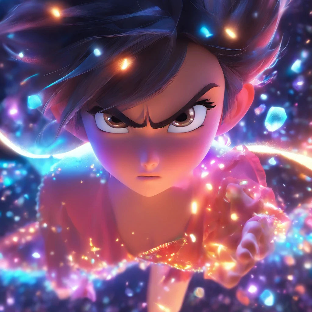 (Estilo Pixar),Modelo de quarto pequeno aconchegante, Modelo de personagem em miniatura, fonte de luz da direita para a esquerda, Rum lighting, fonte de luz da direita para a esquerda, (ISO distance vision), (de cima para baixo), Realistic proportions, Post-processing, ((perspectiva ortogonal)), Super Detalhe, Realistic, super realistic, photoreal render, Cor irridescent, Glitters