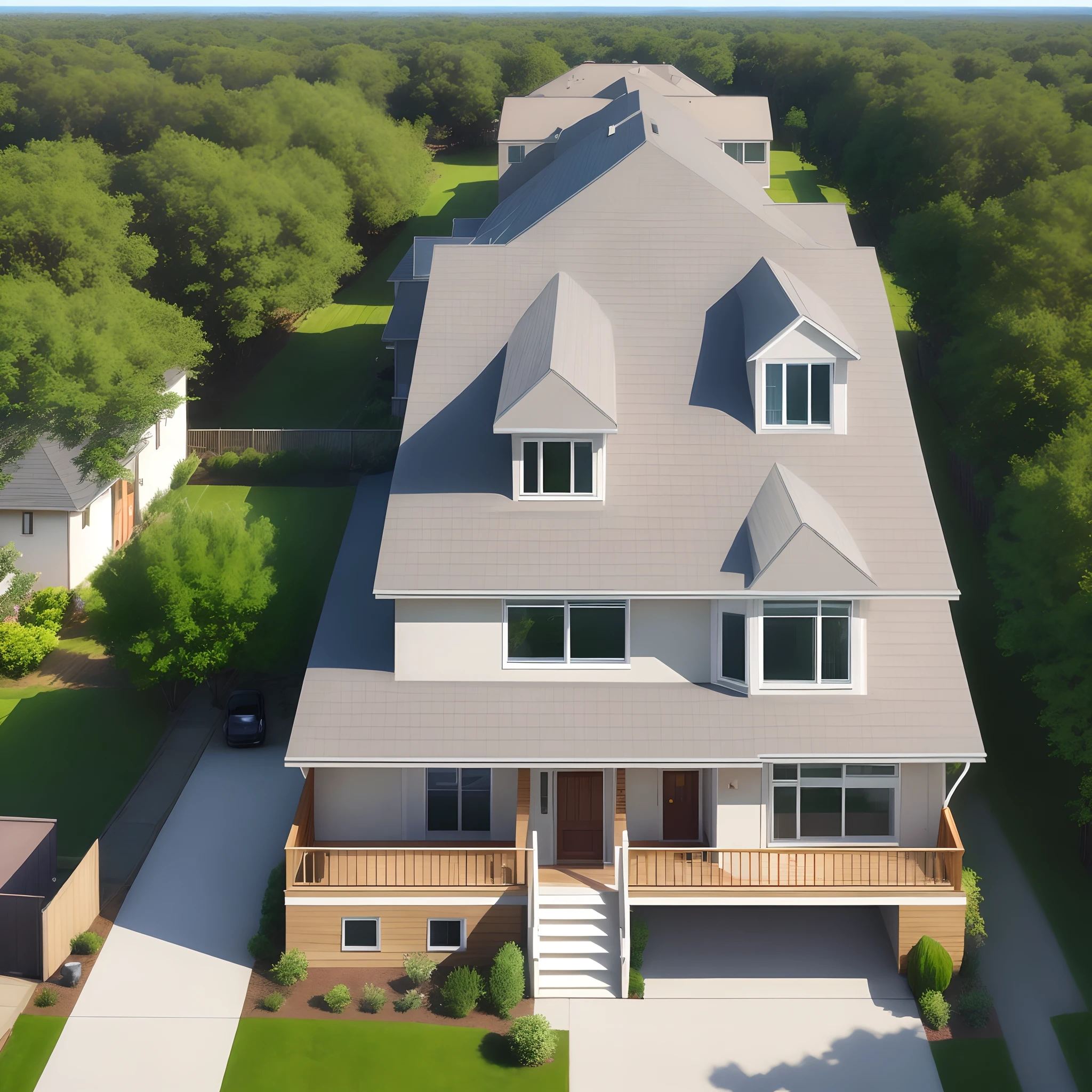 1 story, one triangle, cute suburban house