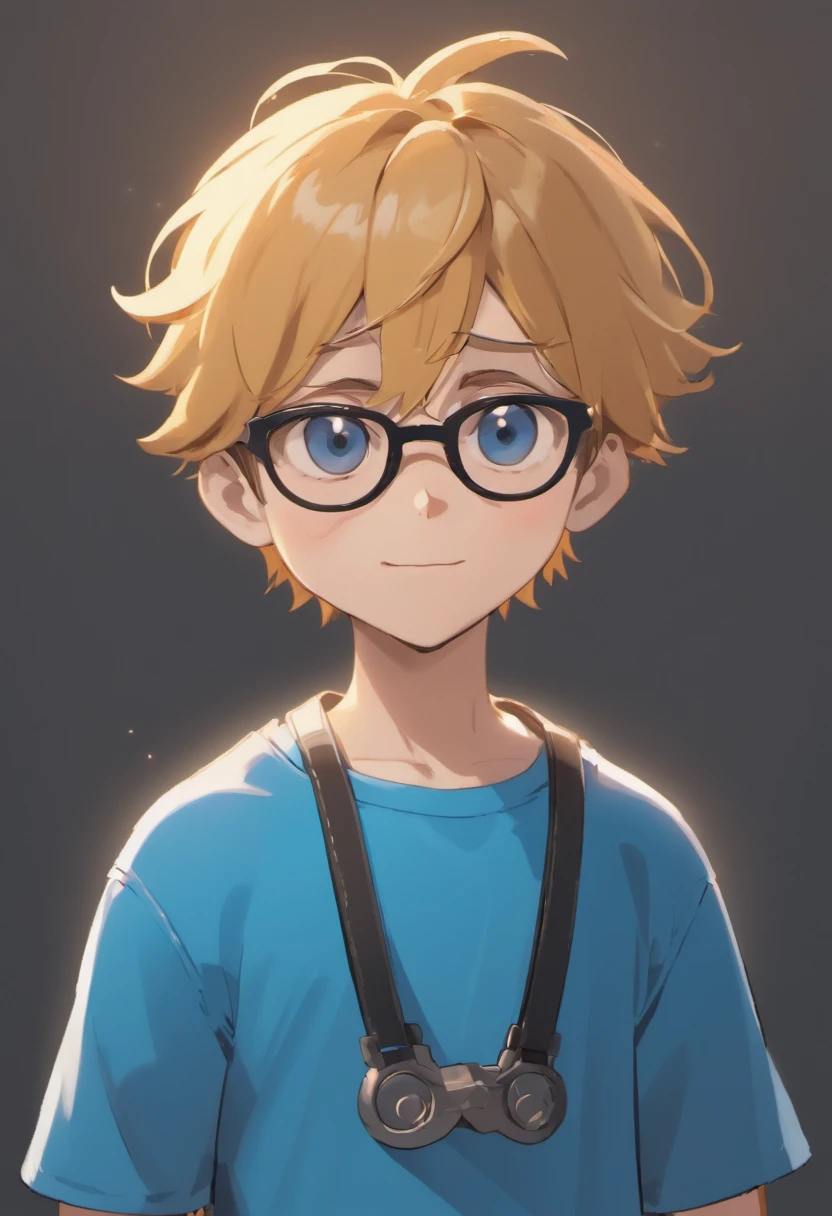 Cartoon character of a man with black glasses and a blue shirt, animation character, Caractere estilizado, animation style rendering, 3D estilizado, Arnold Maya render, 3 d render stylized, toon render keyshot, Personagem 3D, Personagem 3D, 3d rendering stylized, 3 d character render, personagem de desenho animado, Personagem de close up, Pose de personagem,  (Estilo Pixar) (master part:1.2) (Bokeh) (best quality) (pele detalhada) (textura detalhada) (8k) (argila) (Cinematic lighting) (foco nítido