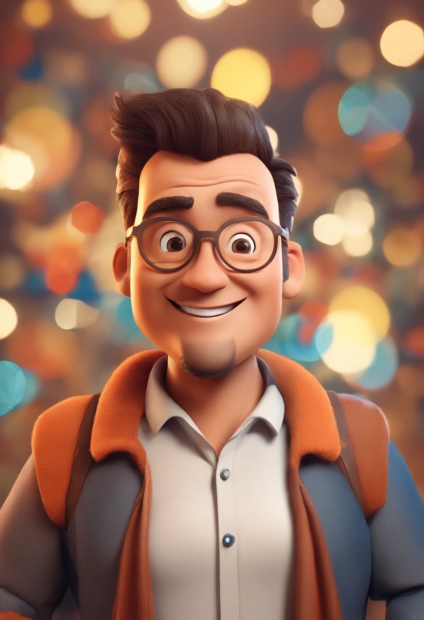 Smiling Man Illustration, sorriso insano, Homem de pele marrom com um sorriso gigante, happily smiling at the camera, sorriso atrevido, he's smiling, sorriso muito grande, Macho sorridente, foto de perfil headshot, rindo sorriso enorme, desenhando no estilo de Arte 3D, c4d, fundo de cor branco puro, estilo disney, estilo pixar render ilustracao Super Detalhe, 8k