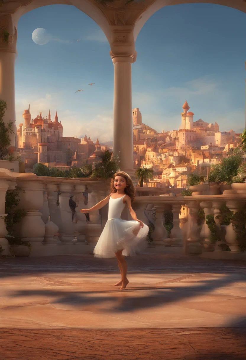 "(best quality,ultra-detalhado,Realistic:1.37),3D rendering,illustration,design de personagens,cabelos altos e encaracolados escuros,belos olhos detalhados,Estilo Pixar,homem branco,Dancing on the Disney stage,atmosfera animada,vivid colors,luzes de palco,expression joyful"