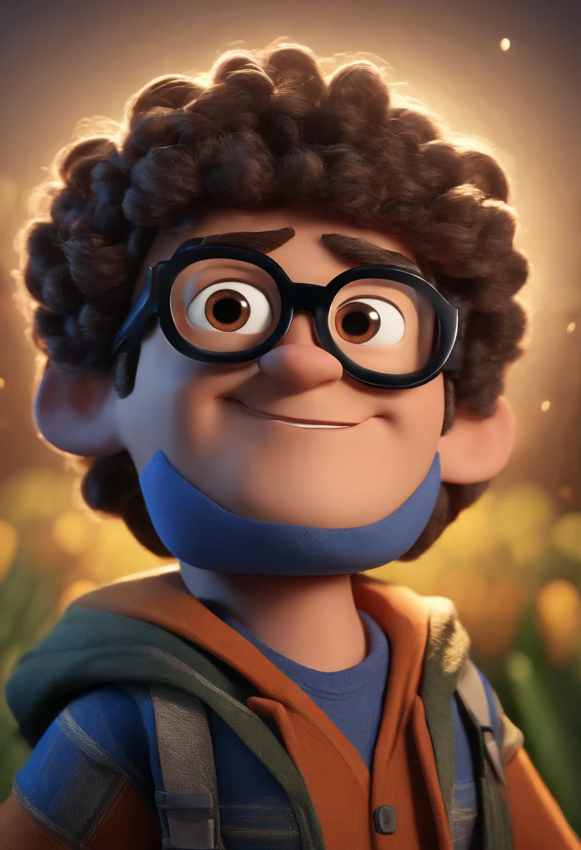 Cartoon character of a man wearing black glasses and a blue shirt, um personagem animado, Caractere estilizado, animation style rendering, 3D estilizado, Arnold Maya render, 3 d render stylized, toon render keyshot, Personagem 3D, Personagem 3D, 3d rendering stylized, 3 d character render, personagem de desenho animado, Personagem de close up, Pose de personagem, (Estilo Pixar) (master part:1.2) (Bokeh) (best quality) (pele detalhada) (textura detalhada) (8k) (argila) (Cinematic lighting) (foco nítido,Senta e vaza a parte superior do corpo