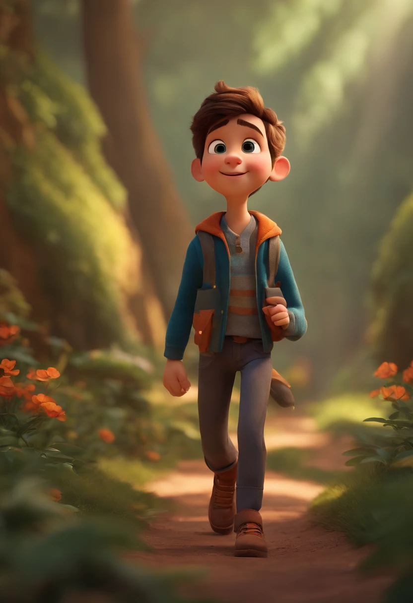 Image of a boy for a story in a YouTube video in Pixar format, He's the little allabester, He's the class leader, He's outgoing, Playful and gets up for a lot of things