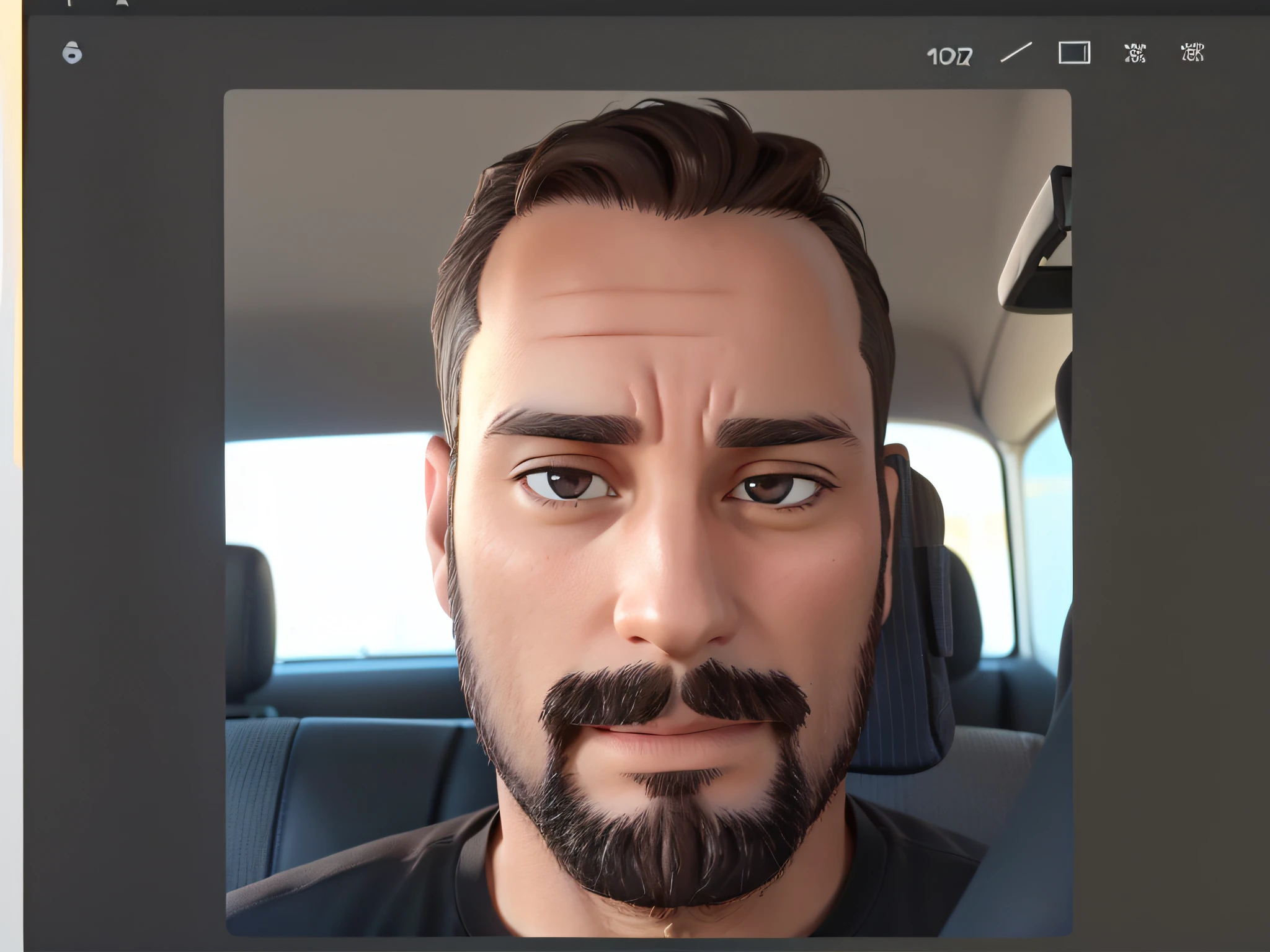 (1 male, 40 years old named Hank), (dark brown hair, black eyes, stubble), (wearing a black T-shirt, beige khaki jogger pants, wristwatch, gold necklace, gold ring)