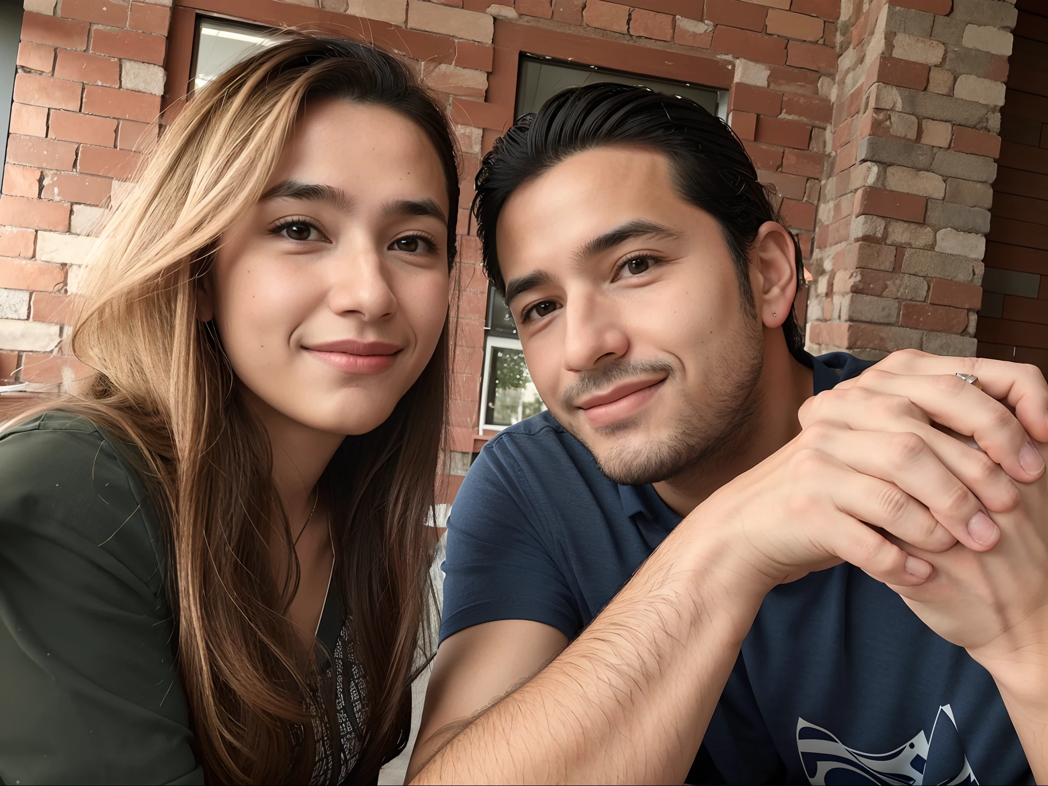 there is a man and a woman sitting at a table together, by Nándor Katona, lovely couple, profile image, happy couple, by Julius as if, couple, couple portrait, 4 k post, 4k post, david rios ferreira, couples portrait, edu souza, Simon Hollósy