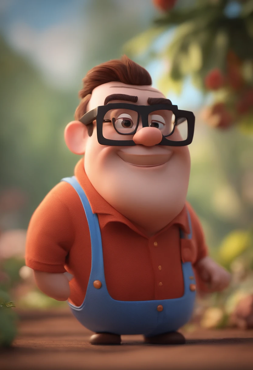 Cartoon character of a man with black glasses and a blue shirt, animation character, Caractere estilizado, animation style rendering, 3D estilizado, Arnold Maya render, 3 d render stylized, toon render keyshot, Personagem 3D, Personagem 3D, 3d rendering stylized, 3 d character render, personagem de desenho animado, Personagem de close up, Pose de personagem,  (Estilo Pixar) (master part:1.2) (Bokeh) (best quality) (pele detalhada) (textura detalhada) (8k) (argila) (Cinematic lighting) (foco nítido