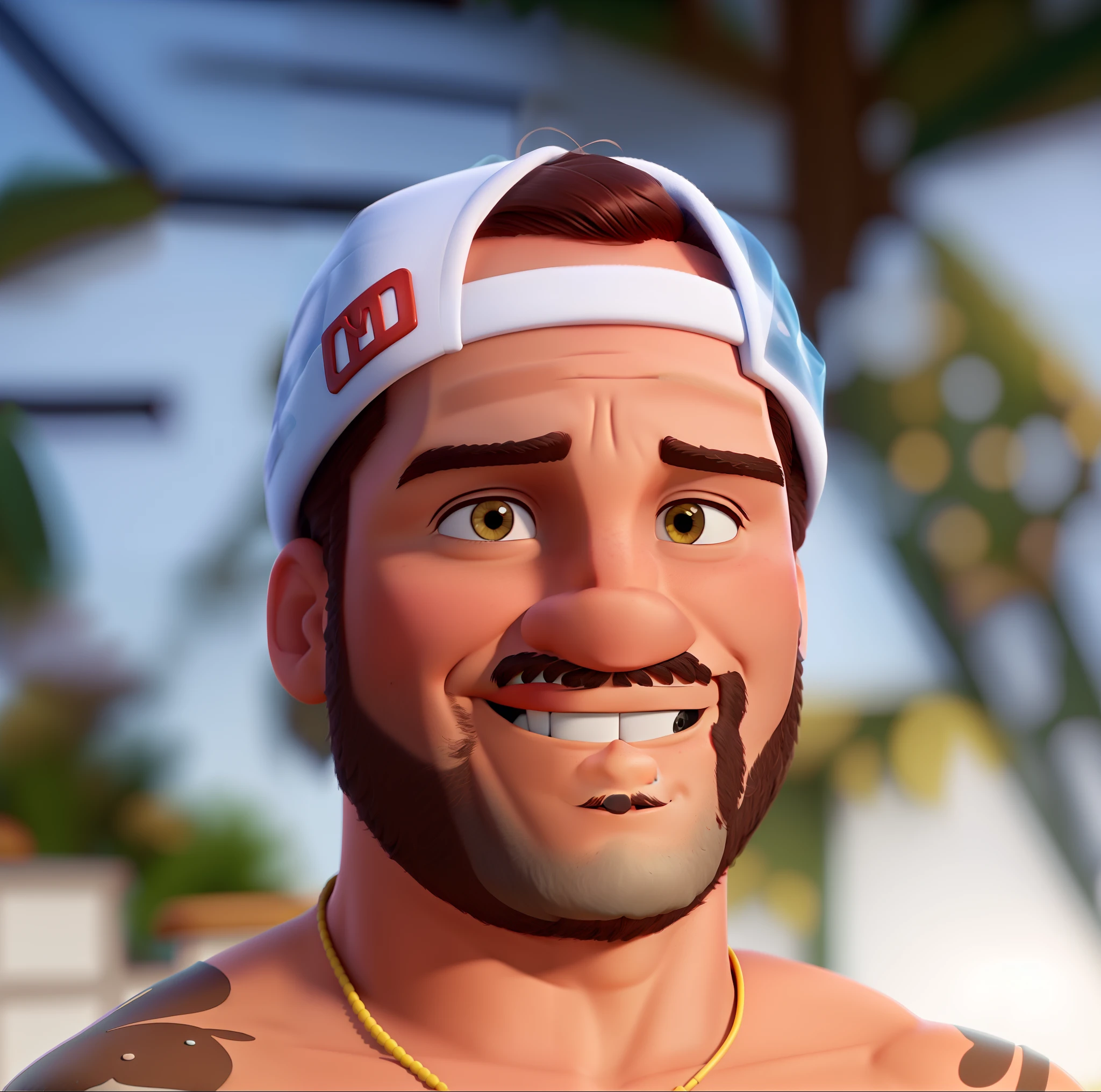 um homem moreno estilo disney pixar, alta qualidade, melhor qualidade